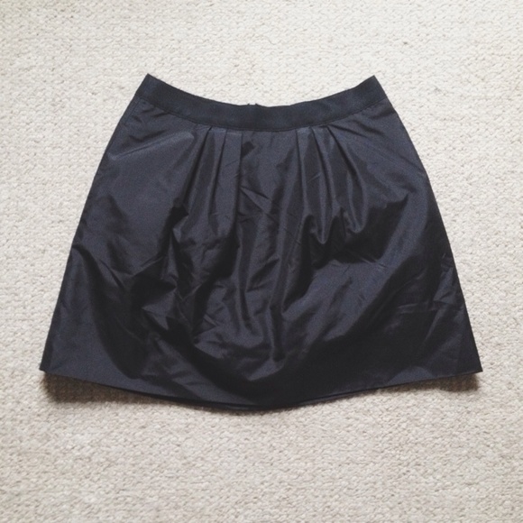 Black J. Crew Silk Taffeta Mini Skirt - Picture 2 of 4